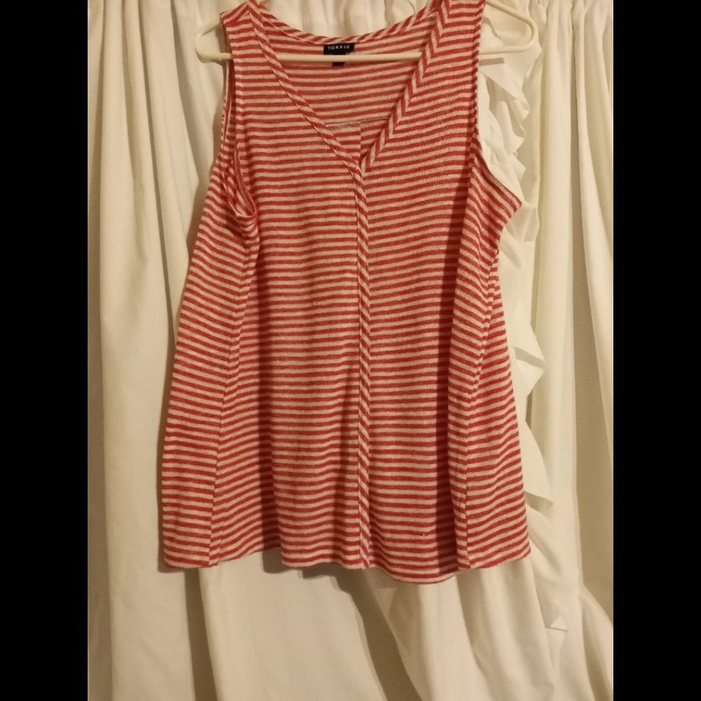 Torrid plus size tank top stripes Size 1X
